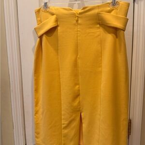 New York & Company Yellow Off-Shoulder Pencil Skirt